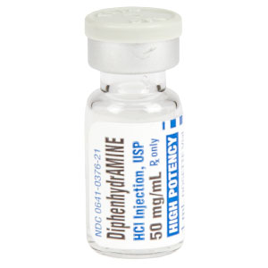 Diphenhydramine HCI Injection, USP 50mg/mL 1mL Vial Diphenhydramine HCI Injection, USP 50mg/mL 1mL Vial