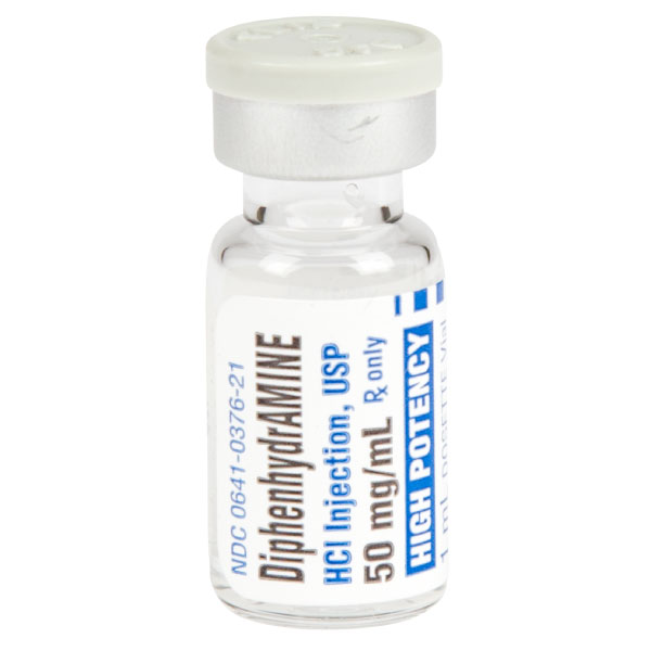 Diphenhydramine HCI Injection, USP 50mg/mL 1mL Vial Diphenhydramine HCI Injection, USP 50mg/mL 1mL Vial