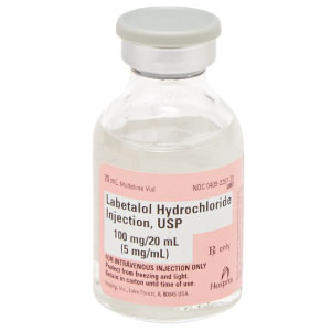 Labetalol Hydrochloride Injection, USP 100mg/20mL (5mg/mL) Vial