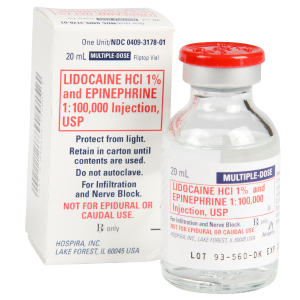 Lidocaine HCI 1% and Epinephrine 1:100,000 Injection USP 20mL Vial