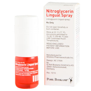 Nitroglycerin Lingual Sray 400mcg Per Spray 60 Metered Sprays Nitroglycerin Lingual Sray 400mcg Per Spray 60 Metered Sprays