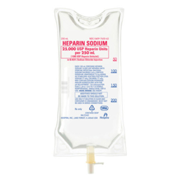 Heparin Sodium In 0.45% Sodium Chloride Injection (100 USP Units/mL) 250 mL