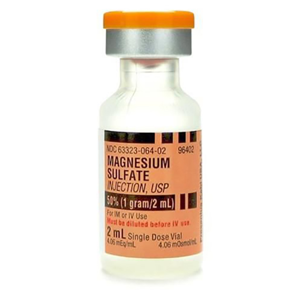 Magnesium Sulfate Injection, USP 50% 1gram per 2mL (500mg per mL) 2mL Vial