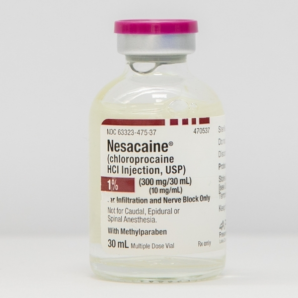 Nesacaine(R) (Chloroprocaine HCl Injection, USP) 1% (300mg per 30mL) (10mg per mL) 30mL Vial
