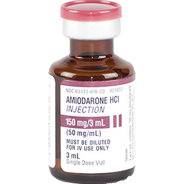 Amiodarone HCl Injection 150 mg/3 mL (50 mg/mL) 3 mL Vial