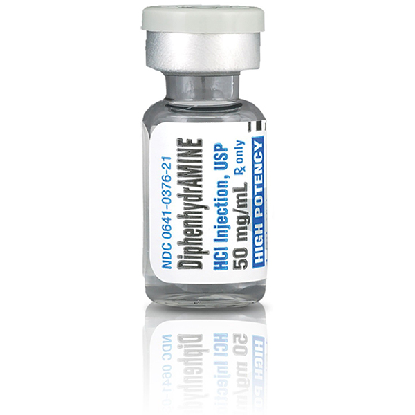 Diphenhydramine HCI Injection, USP 50mg/mL 1mL Vial