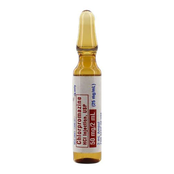 Chlorpromazine HCl Injection, USP 50 mg/2 mL (25 mg/mL) 2 mL Ampul