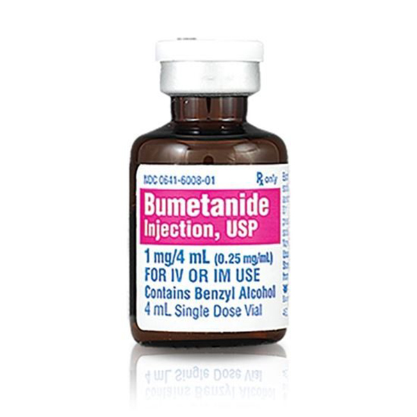 Bumetanide Injection, USP 1mg/4mL (0.25 mg/mL) 4mL Vial