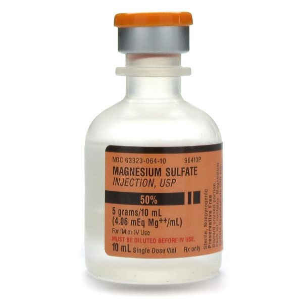 Magnesium Sulfate Injection, USP 50% 5 Grams per 10mL (500 mg per mL) 10mL Vial