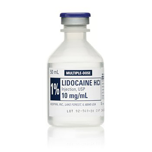 1% Lidocaine HCl Injection, USP 500mg/50mL (10mg/mL) 50mL Vial