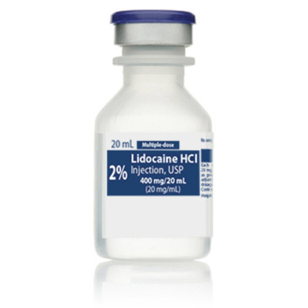 2% Lidocaine HCl Injection, USP 400mg/20mL (20mg/mL) 20mL Vial 2% Lidocaine HCl Injection, USP 400mg/20mL (20mg/mL) 20mL Vial