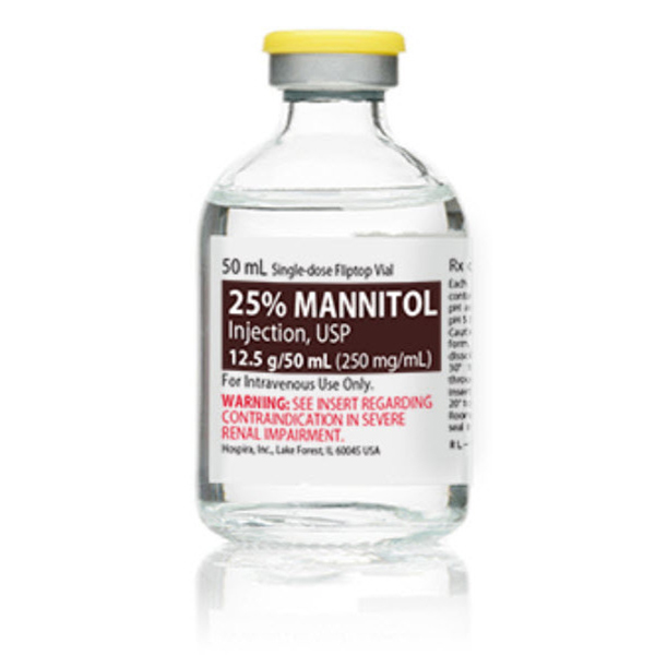 25% Mannitol Injection, USP 12.5G/50mL (250mg/mL) 50mL Vial