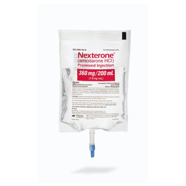 Nexterone (Amiodarone HCl) Premixed Injection 360mg/200mL (1.8mg/mL) 200mL Bag