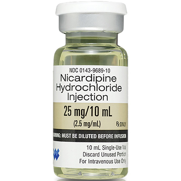 Nicardipine Hydrochloride Injection 25mg/10mL (2.5 mg/mL) 10mL Vial