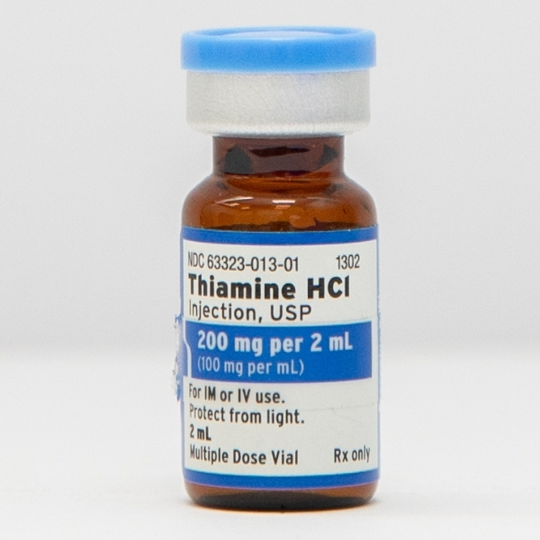 Thiamine HCl Injection, USP 200 mg/2 mL (100 mg/mL) 2mL Vial