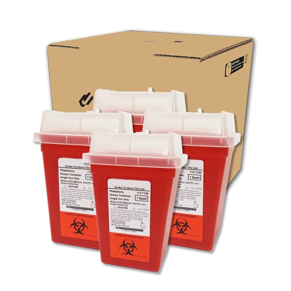 1 Quart Sharps Mailback Disposal Container (Pack of 4)