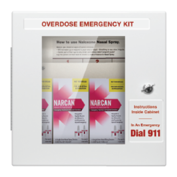 Naloxone Wall Cabinet, Non-Locking with Door Alarm