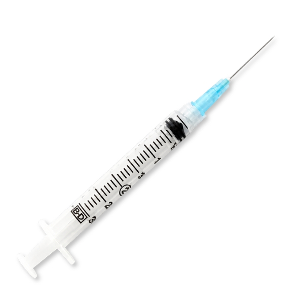 Syringe/Needle, BD Hypodermic 21gx1” 3CC